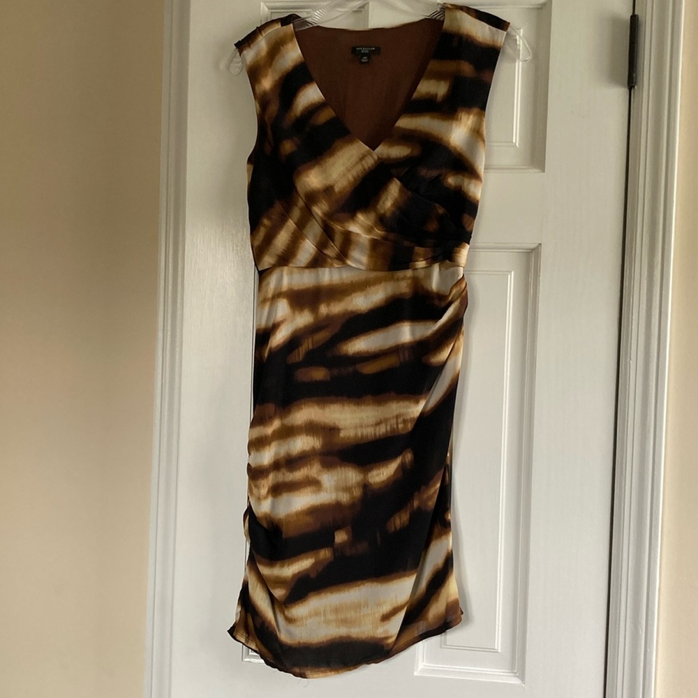 Ann Taylor silk brown dress